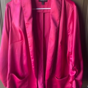 Lane Bryant Hot Pink satin blazer